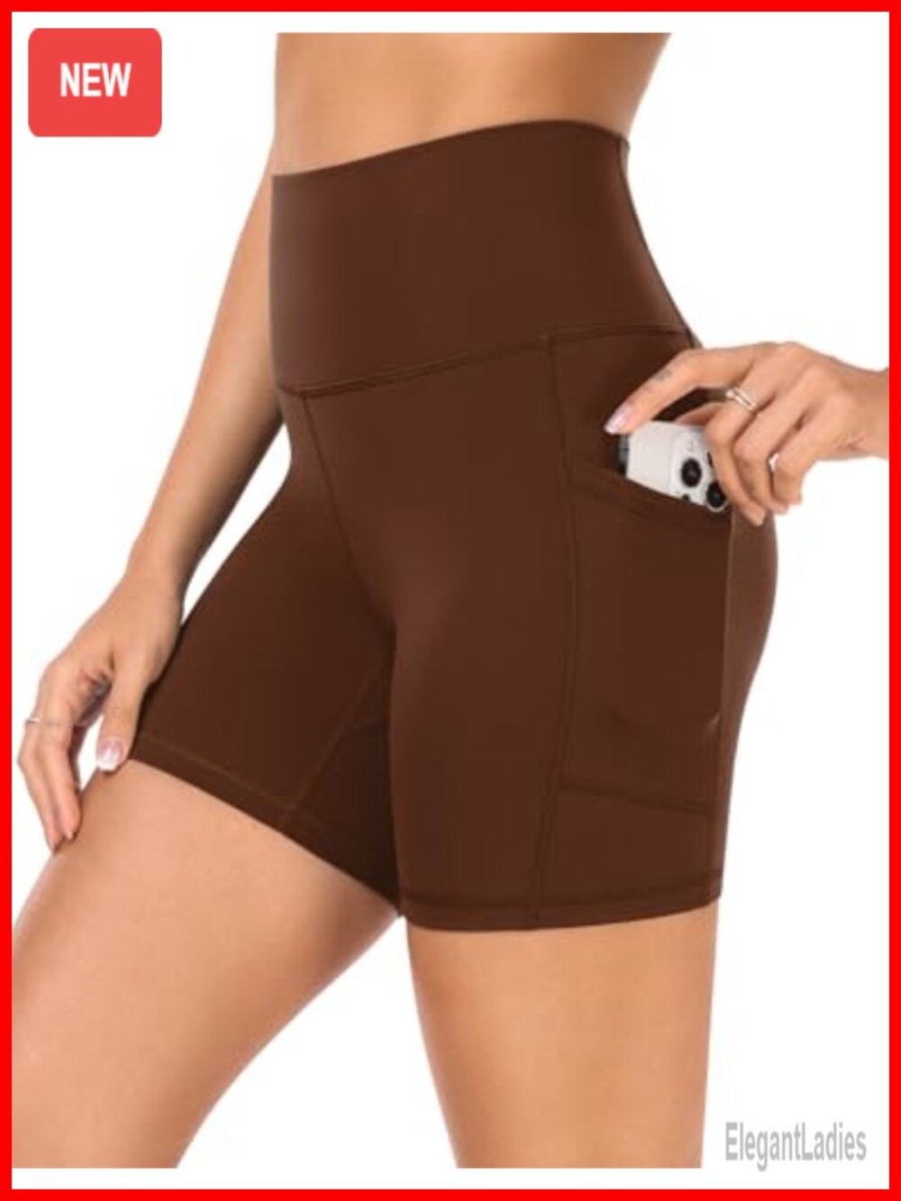 High Waist Biker Shorts with Pockets 6" / 8" Seam Yoga Gym Running Spandex